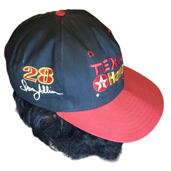 Vintage Snapback Hat Black & Red Davey Allison Signature NASCAR Adjustable Cap - Picture 4 of 10